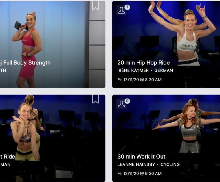 Some of the Peloton classes saved from the class purge on February 9, 2024.