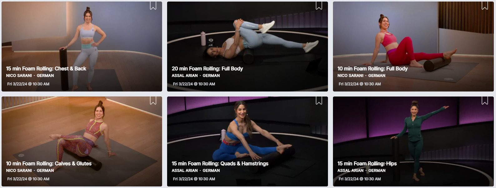 German Foam Rolling class collection, to date