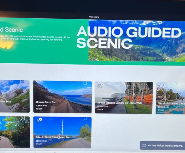 New "Audio Scenic Guided" collection of classes on Peloton Tread.