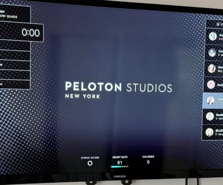 Peloton Guide watching a class preshow.