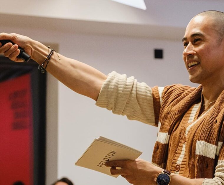 Sam Yo during Peloton on Tour in 2023.