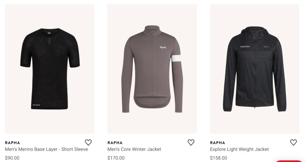 Peloton Apparel x Rapha Collection
