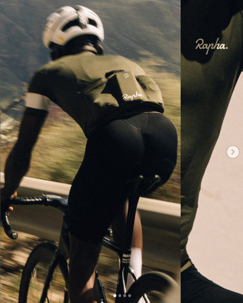 @Peloton Apparel Instagram post announcing collaboration with Rapha. Image credit Peloton social media.