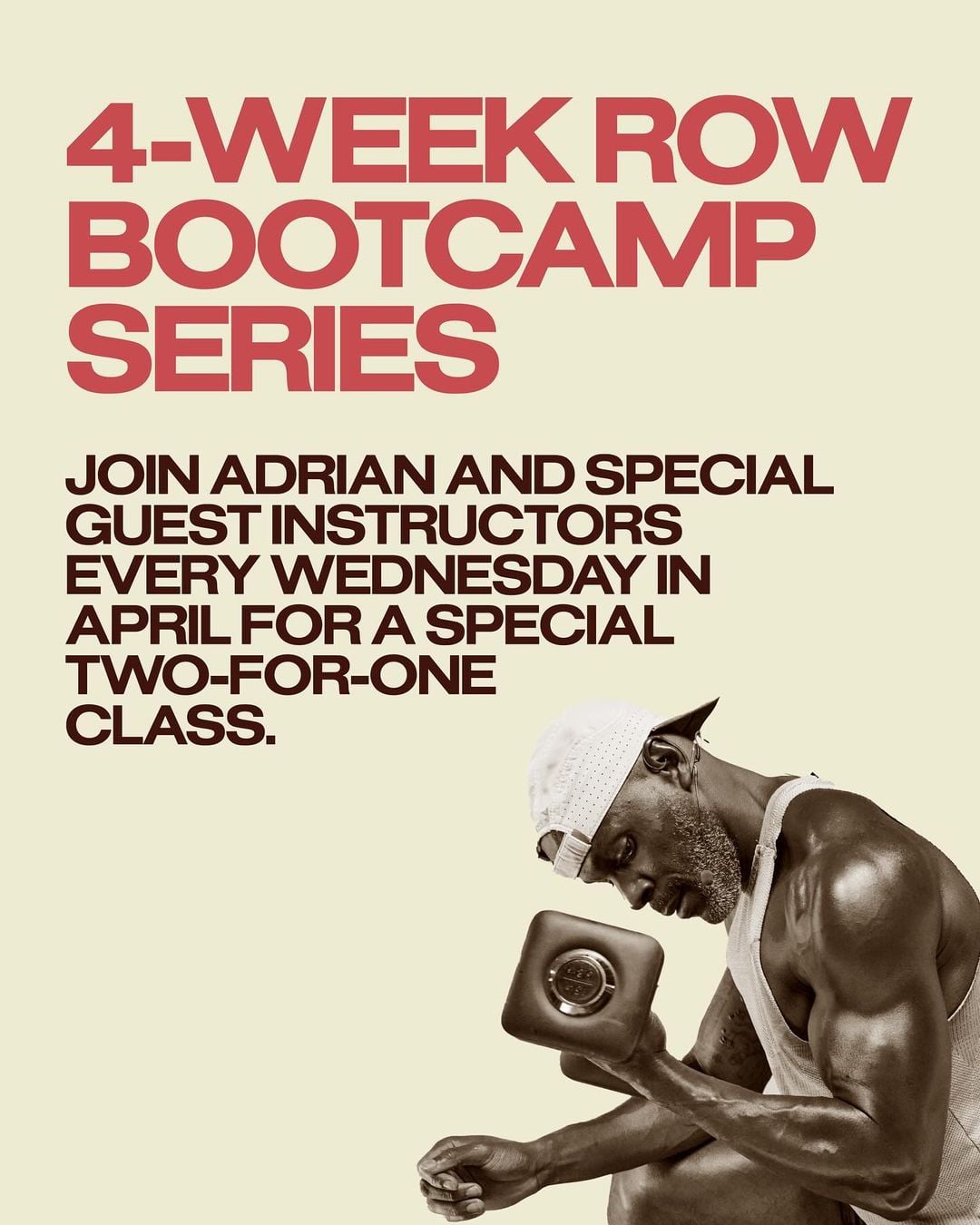 Peloton Studios Instagram post announcing new Row Bootcamp series