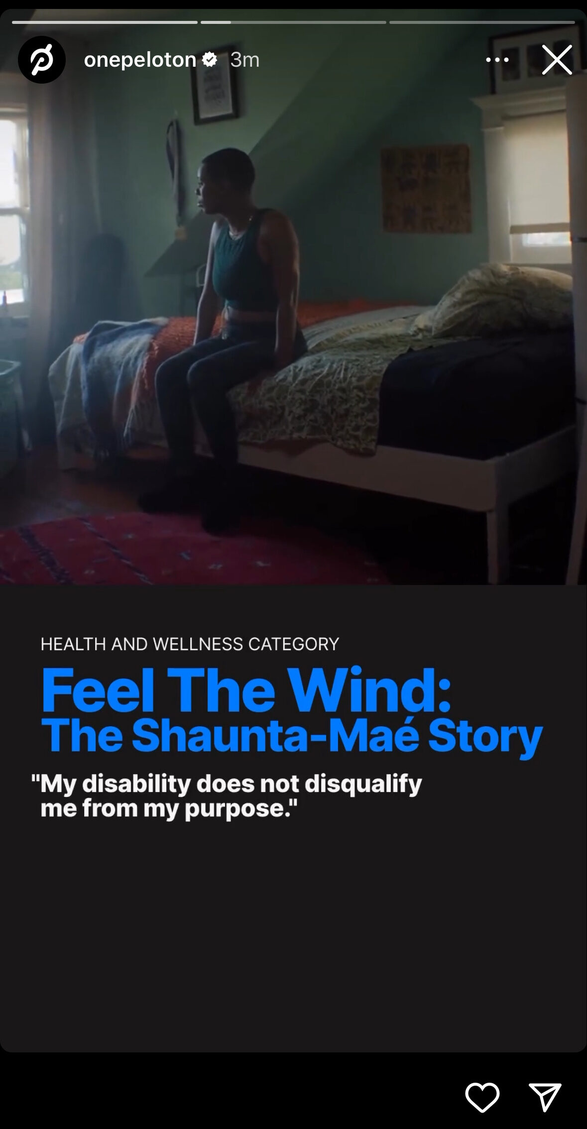 @OnePeloton Instagram story announcing Webby Award nominations. Image credit Peloton social media.