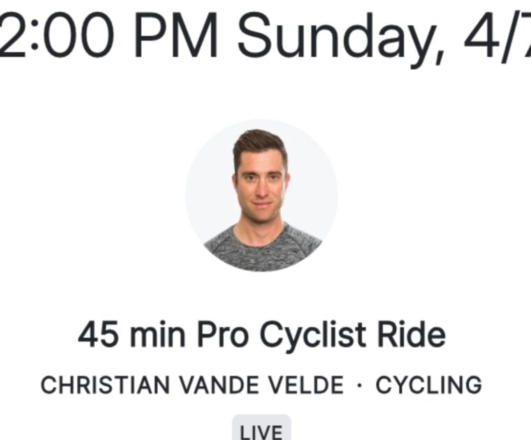 Christian Vande Velde is teaching classes at Peloton again.