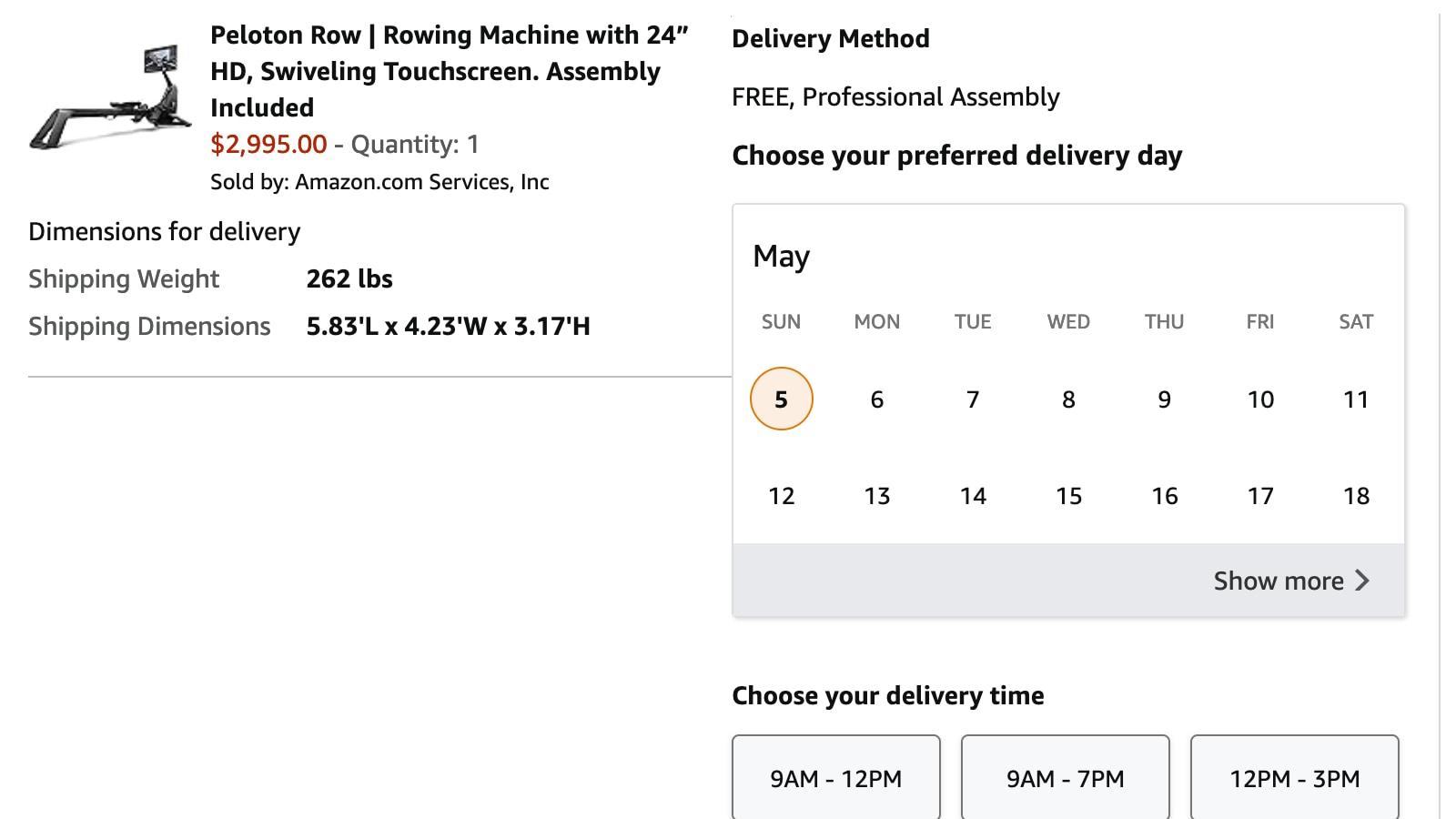 Setting up delivery & installation via Amazon in US.