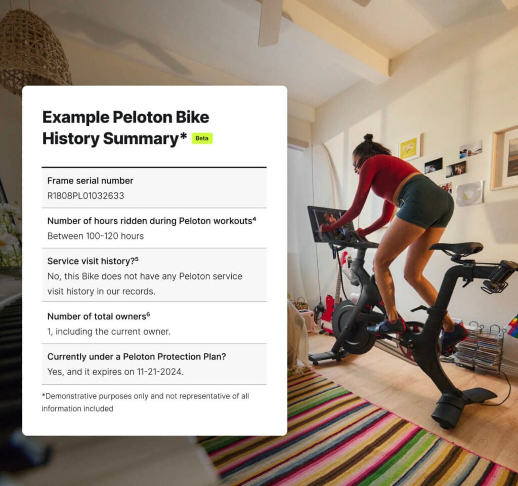 Peloton History Summary tool image on Peloton website