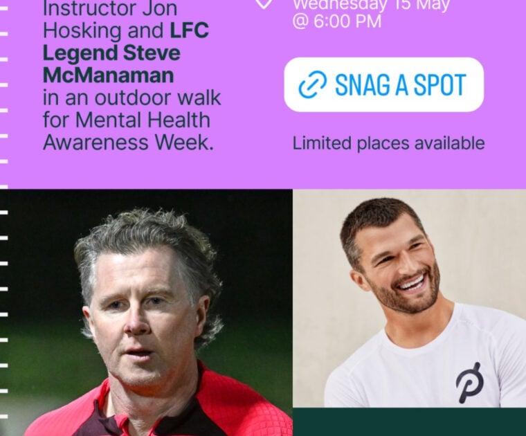 @PelotonStudios announces outdoor walk in London for Mental Health Awareness Week. Image credit Peloton social media.