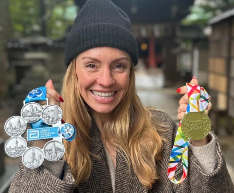 Peloton instructors Becs Gentry and her 6 marathon stars.