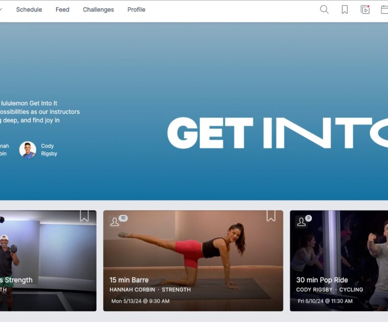 New "Get Into It" Peloton x lululemon class collection.