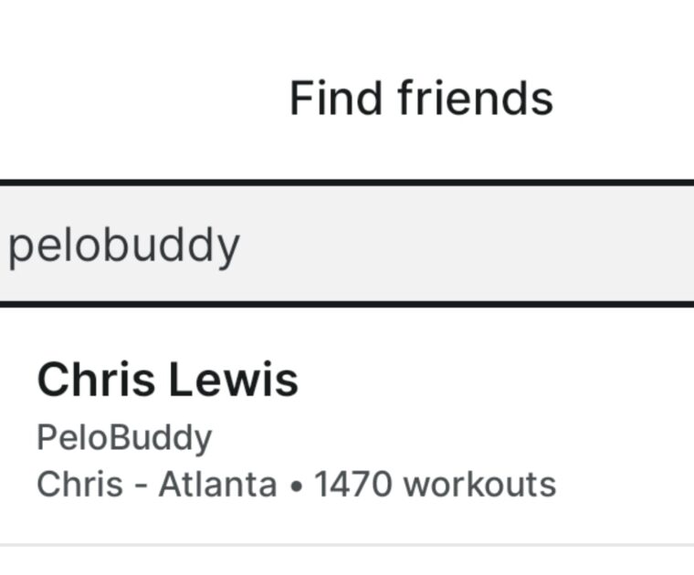 Searching for our account #PeloBuddy, people can find out the real user is Chris Lewis.