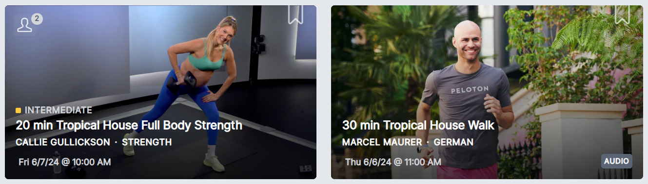 Recent Tropical House music Peloton classes