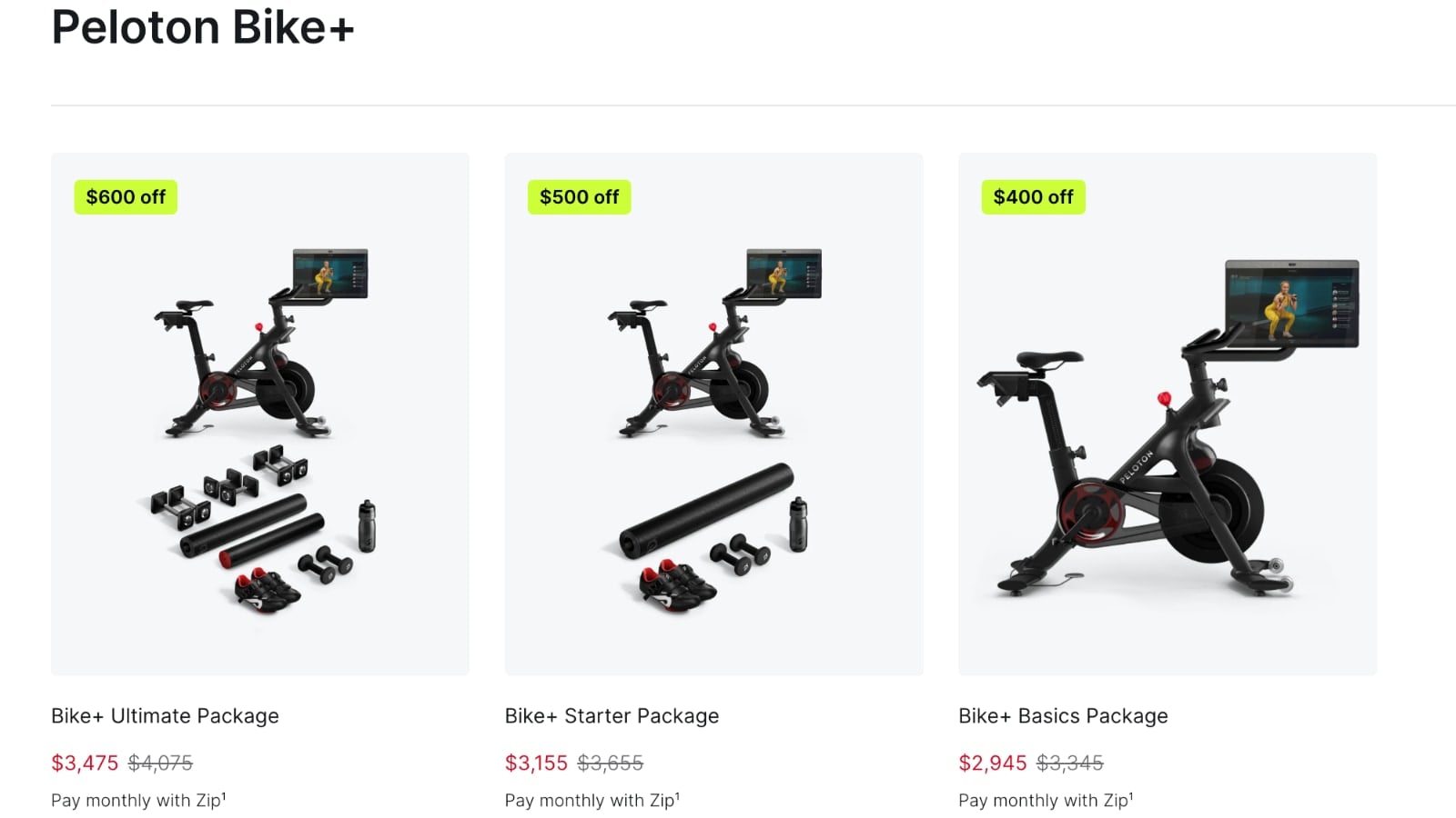 Peloton Bike+ discounts in Australia.