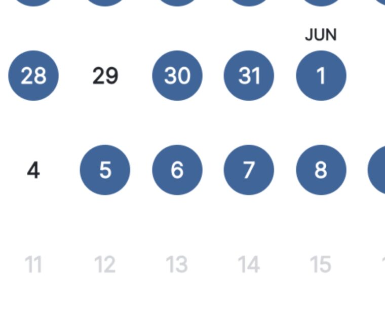 Missing blue dots in Peloton workout streaks.