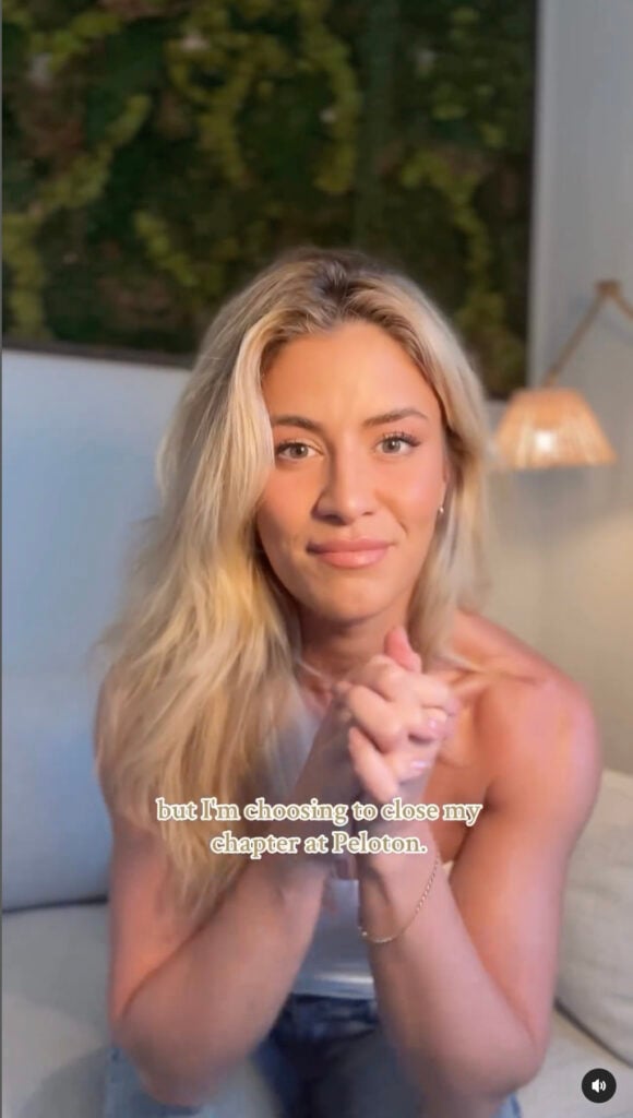 Kendall Toole announcing she is leaving Peloton.