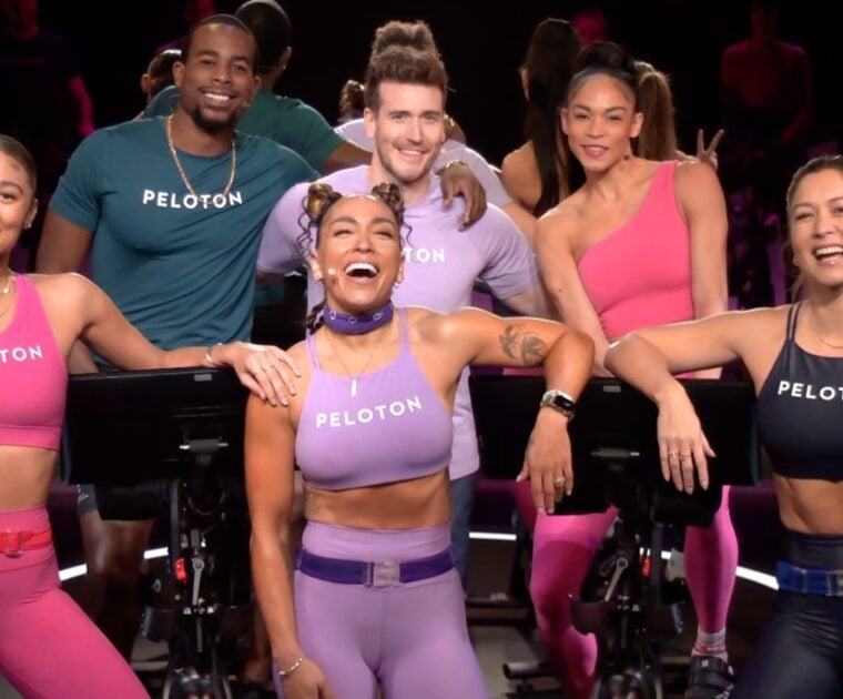 A group of Peloton instructors teaching the "Move As One" class.