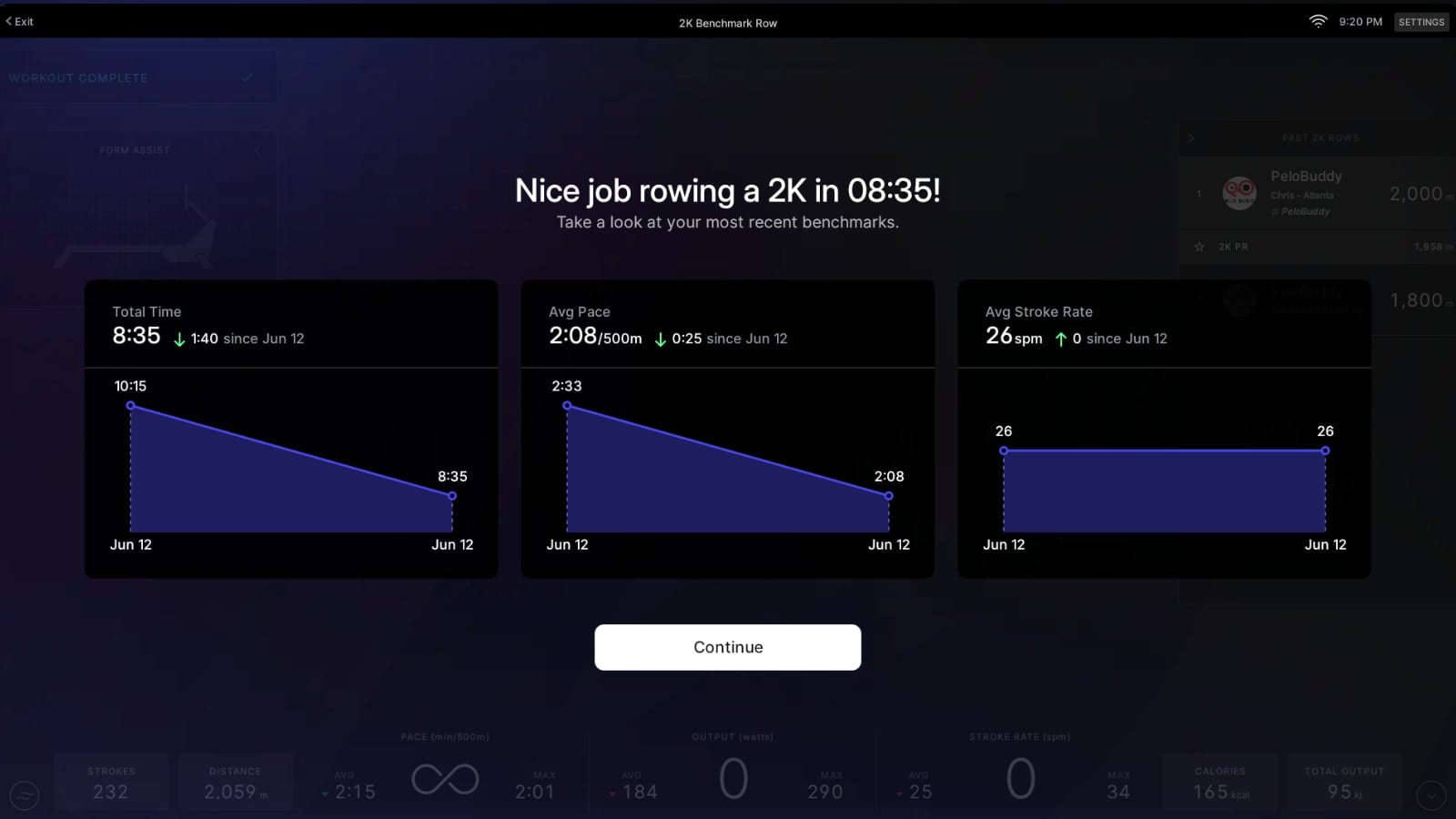 After your second benchmark test, you'll get comparison graphs.