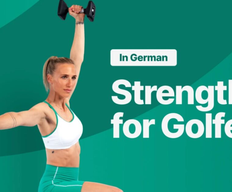 Peloton's new Strength for Golfers in German program with Irene Kaymer.