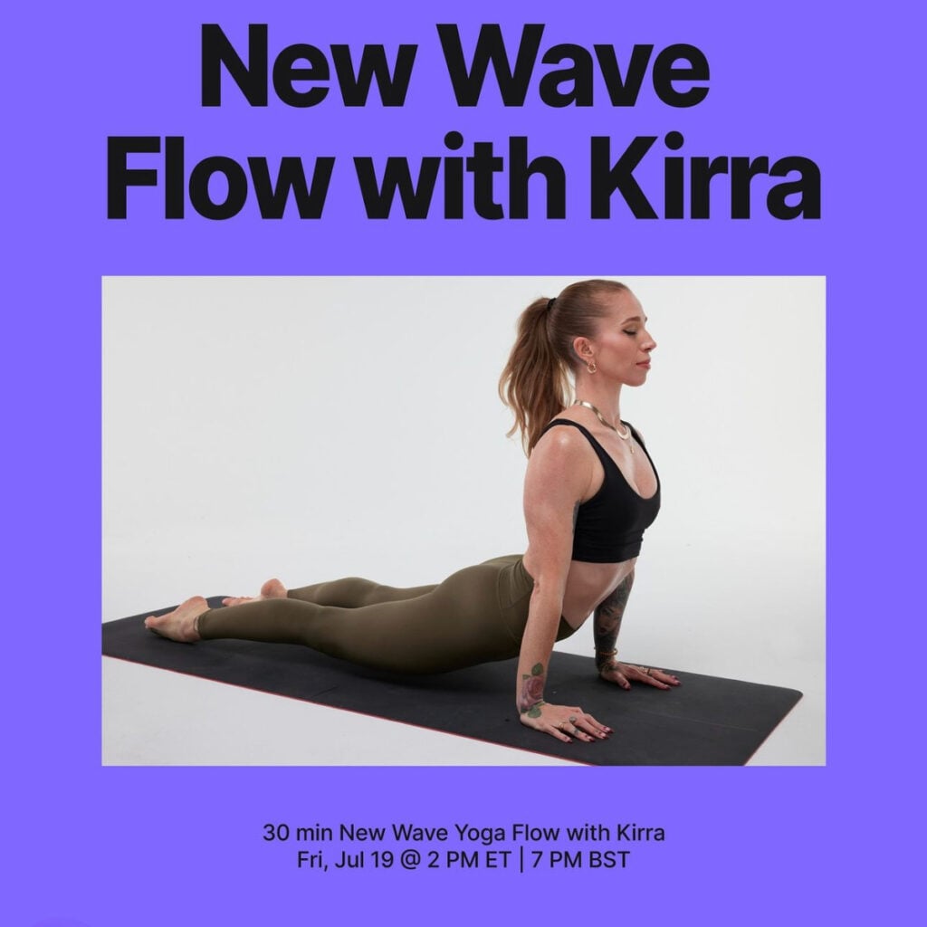 New Wave Yoga Flow with Kirra Michel coming this week. Image credit Peloton social media.