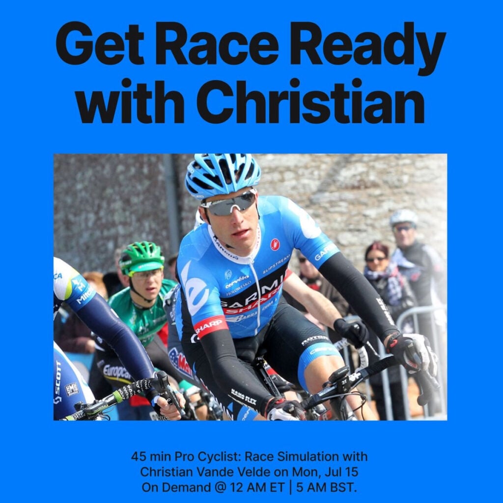 New Pro Cyclist ride with Christian Vande Valde coming July 15. Image credit Peloton social media.