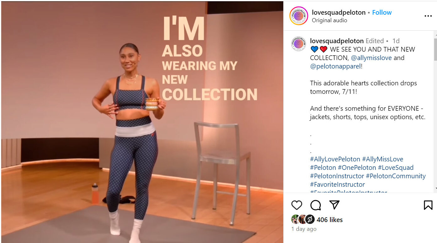 Ally Love gave a sneak peak of new apparel set during her July 10 Barre class