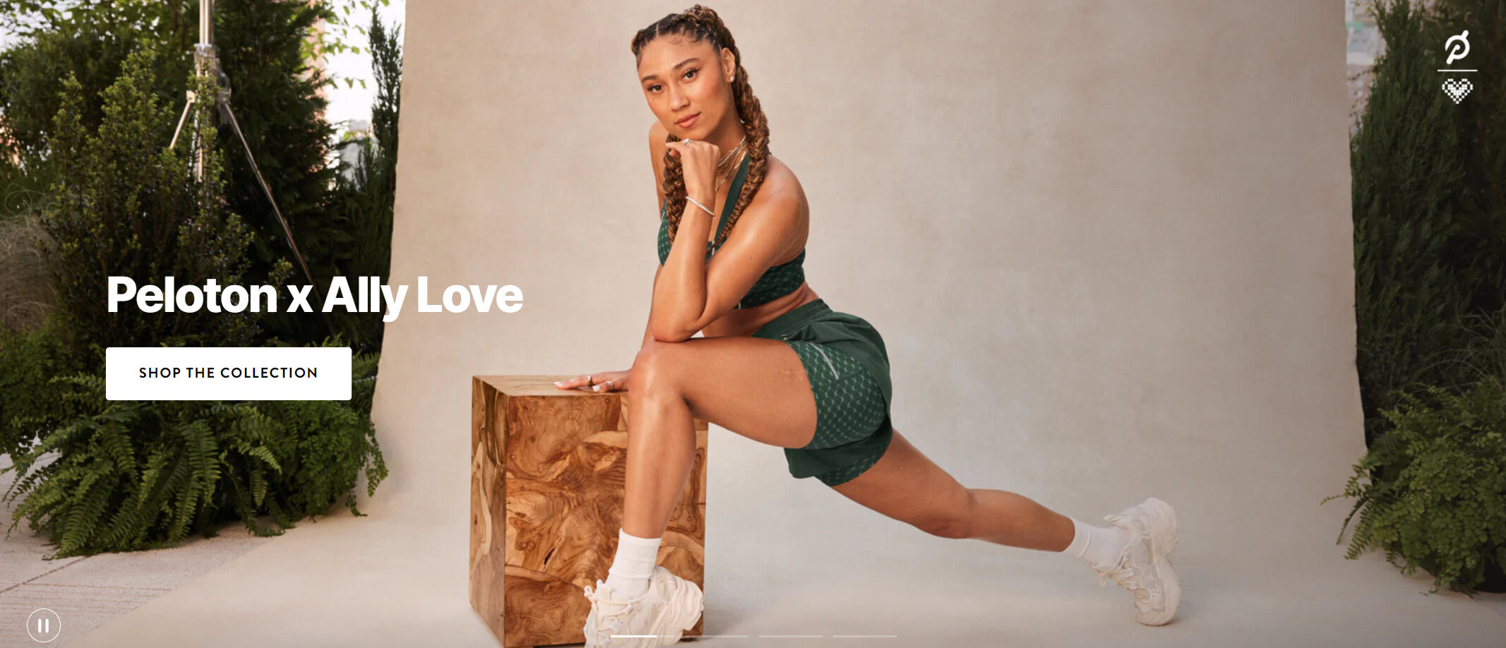 Peloton Apparel homepage featuring new Ally Love collection