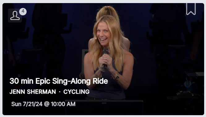 Jenn Sherman taught a new Epic Sing-Along Ride on July 21, 2024.