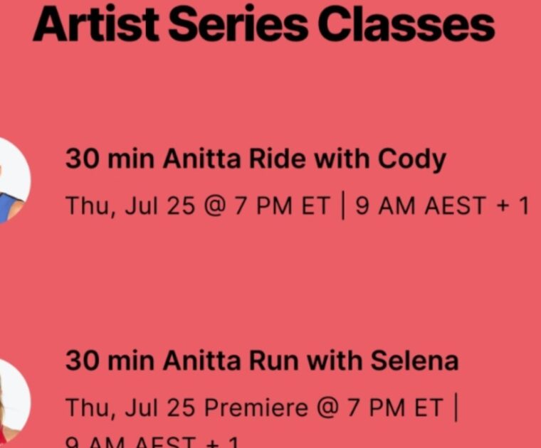 Anitta artist series on Peloton.