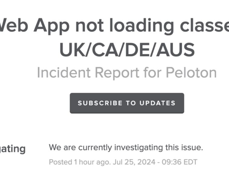 Bug with playing Peloton classes through a web browser.