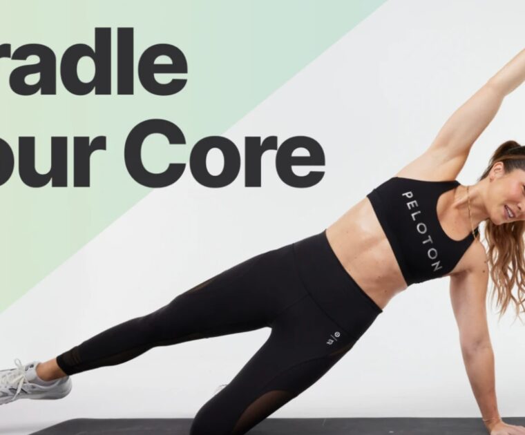 The new "Cradle Your Core" collection from Emma Lovewell on Peloton.