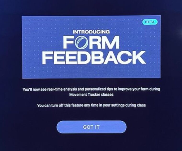 Peloton Guide Form Feedback intro screen rolling out to more members.
