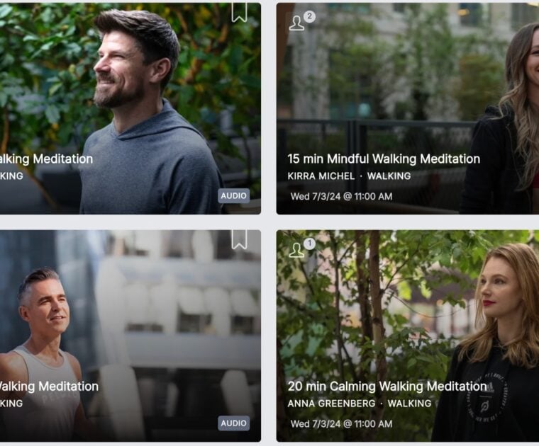 Some of the new Peloton walking meditation classes released this week.
