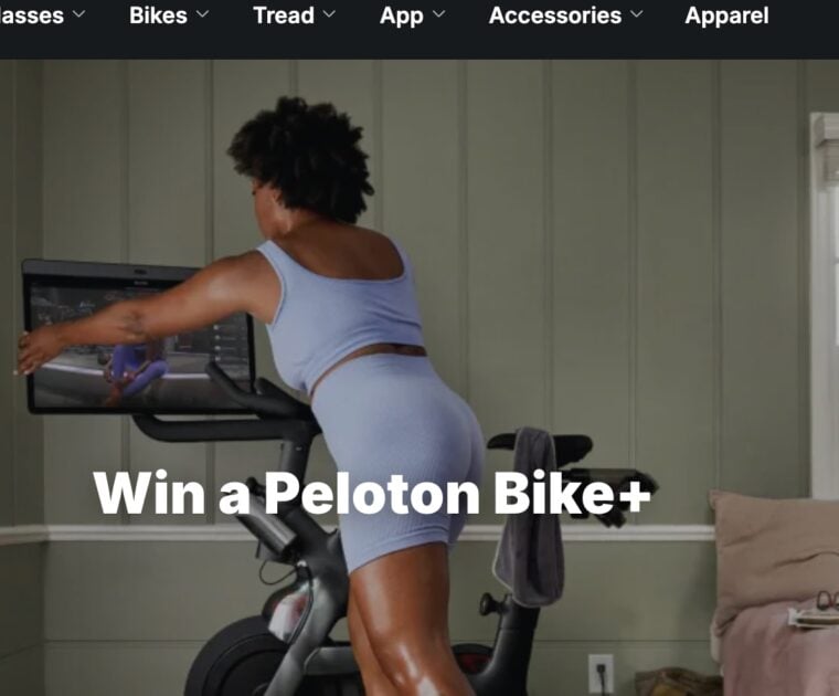 Peloton Australia Bike+ contest website.