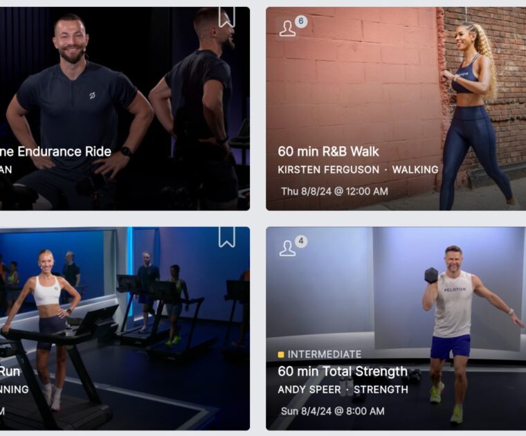 Some of the 60 minute classes in the on-demand library between August 1-10, 2024.