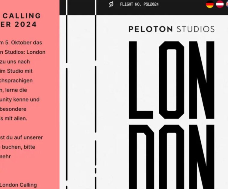 Peloton London Calling website[