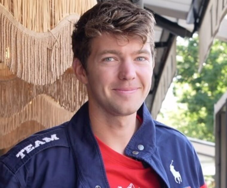 Peloton employee Nick Mead at the 2024 Olympics. Image Credit @TeamUSA.