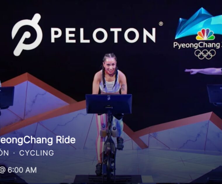 A Peloton Olympics Class, from the 2018 Pyeongchang South Korea Olympics, with Robin Arzon