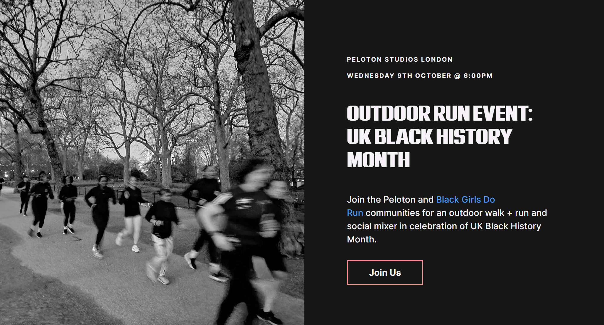 Peloton and Black Girls Do Run to co-host group run in London for UK Black History Month