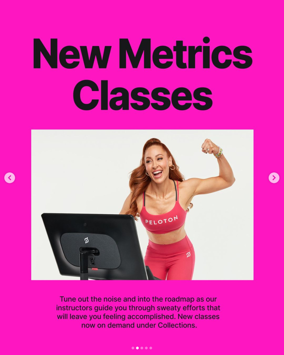 Peloton dropped new Metrics classes of different modalities on September 18