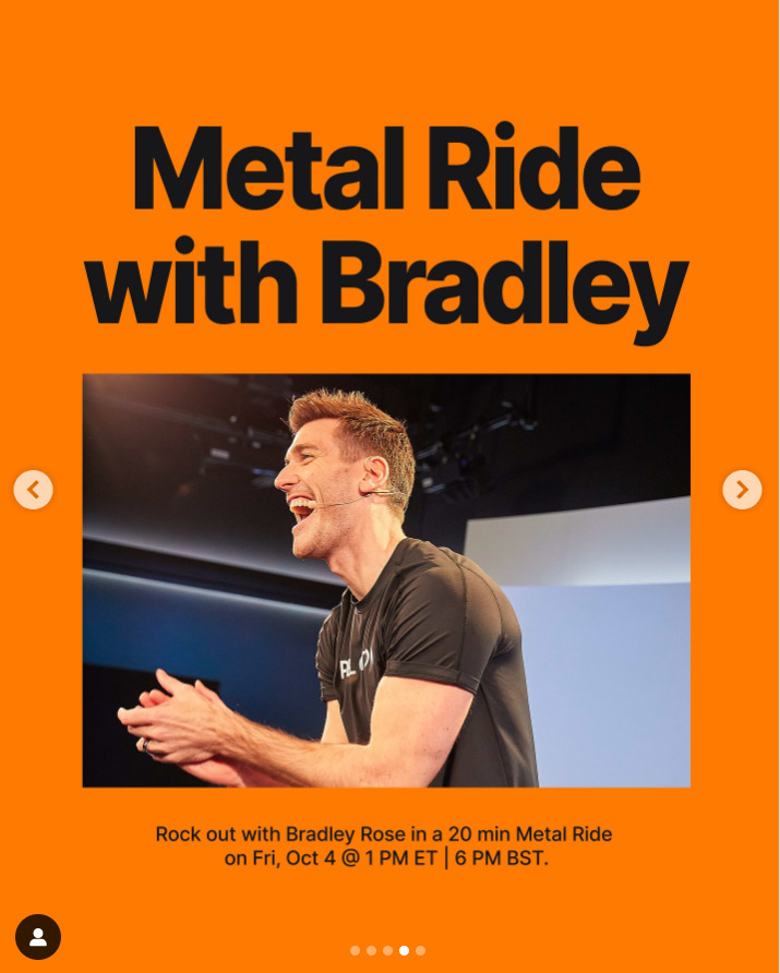 Bradley Rose will teach new 20 minute Metal Ride on October 4