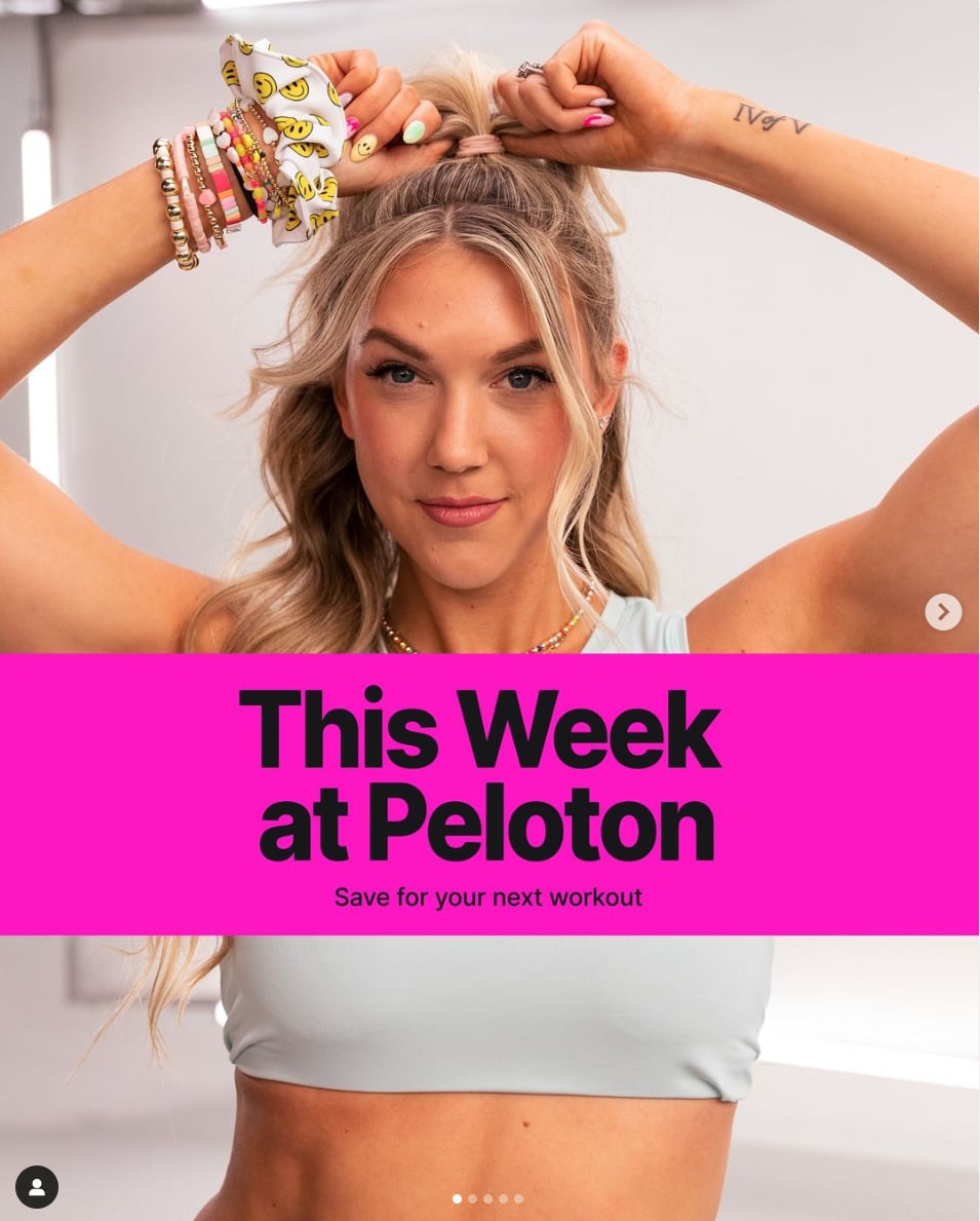 Peloton shares featured classes for September 9-15, 2024. Image credit Peloton social media.