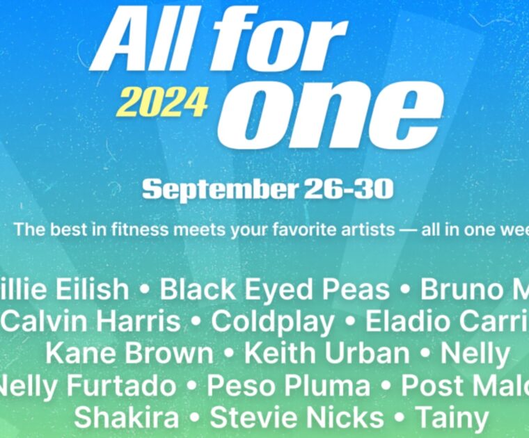 Lineup for Peloton All For One 2024 Music Fest. Image credit Peloton.