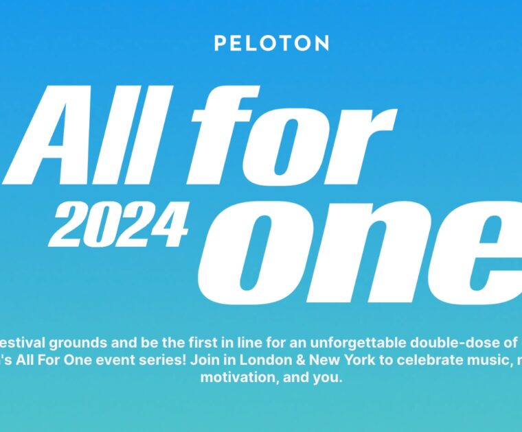 Peloton All For One 2024 event website.