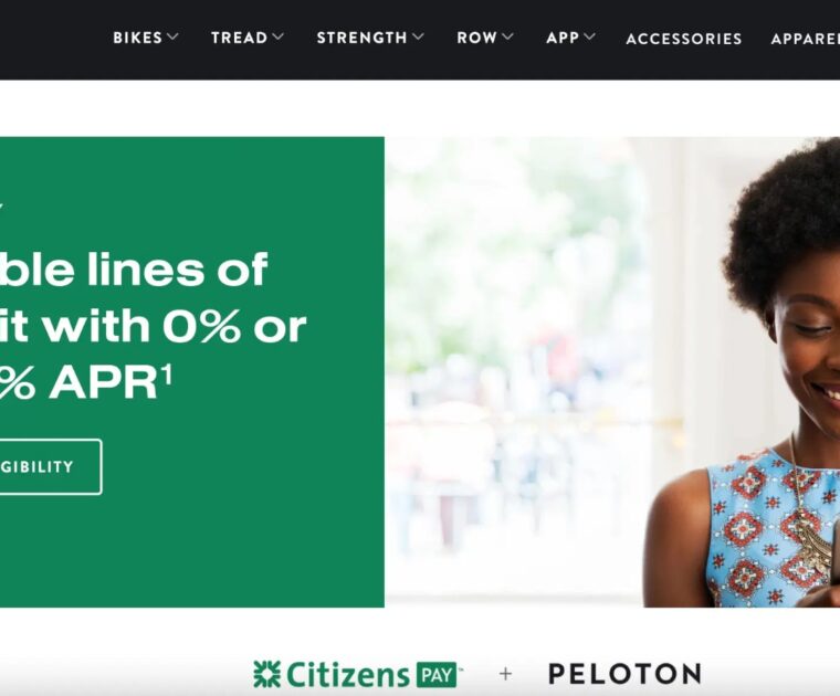 Peloton's Citizen's pay option has been removed.