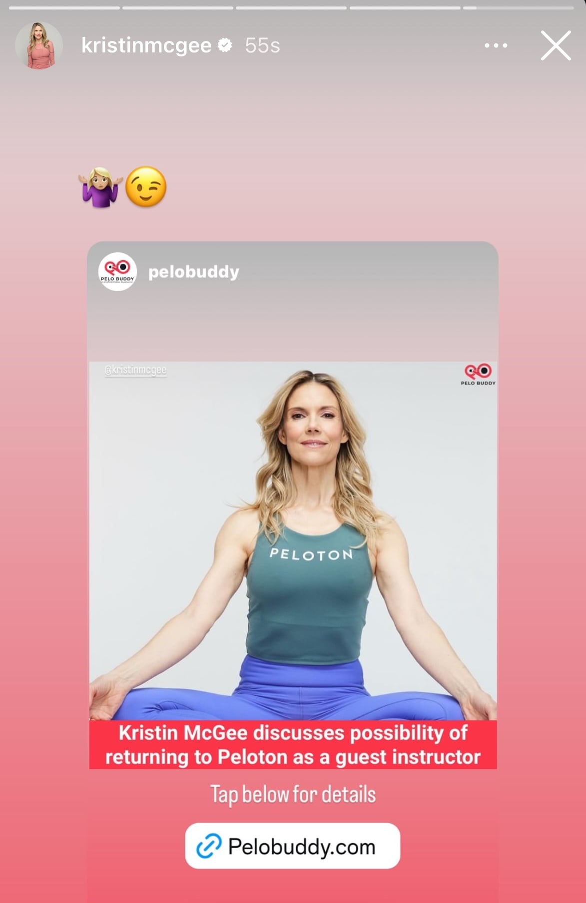 Kristin McGee's response to this story on social media.