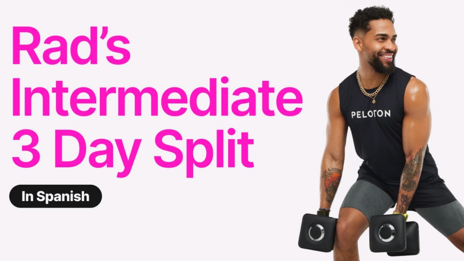Rad Lopez's 3 day split strength program in Spanish on Peloton.