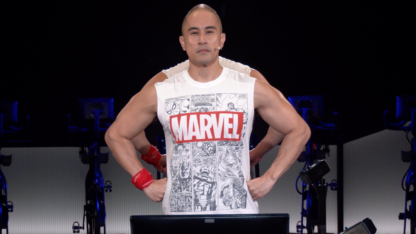 Thumbnail from Sam Yo's Peloton Music of Marvel class.