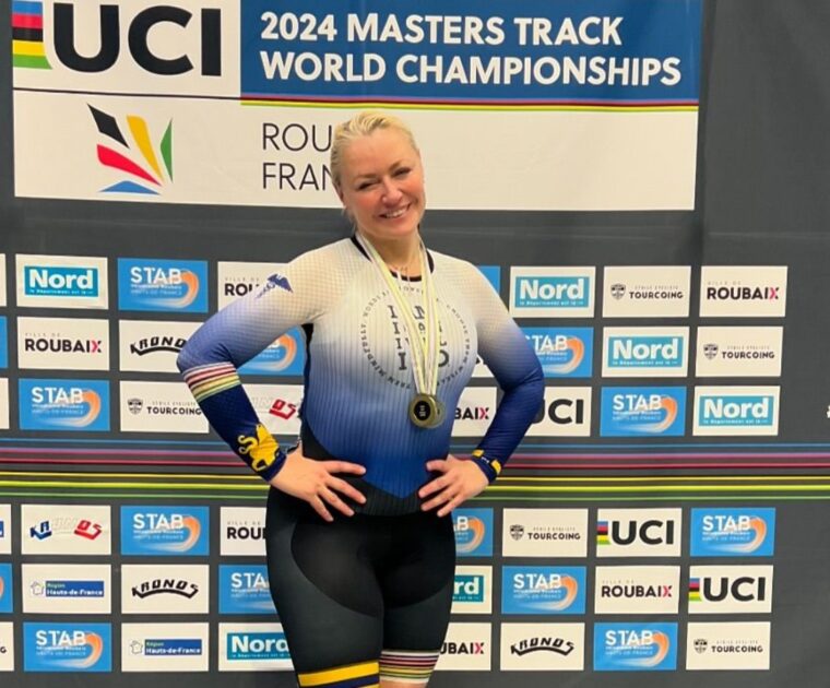Christine D'Ercole won two medals at the 2024 Masters Track World Championships.