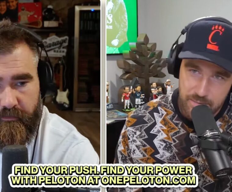 Peloton listed as sponsor of the "New Heights" podcast with Travis and Jason Kelce.